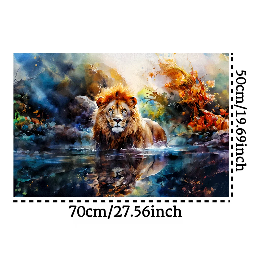 

1000pcs Jigsaw Puzzle for Adults Suitable for 18+ - Majestic Lion Wildlife Nature Scene with Large Pieces, Challenging Brain T