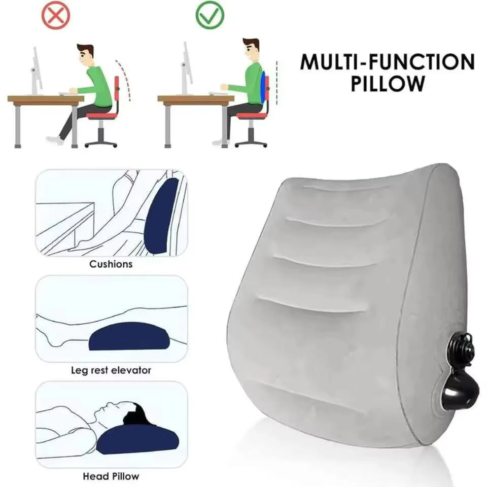 Ergonomic Inflatable Lumbar Support Pillow Press Type Cushion Enhances Back Comfort During Long-Distance Decor
