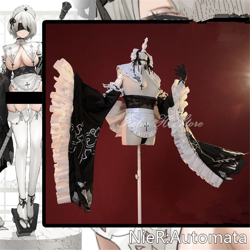 Irelia H Store Nier: Automata 2B Nun Maid Fanart ver Cosplay Costume sexy lingeries Cosplay Costume