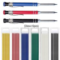 2.8mm Built-in Sharpener Solid Carpenter Pencil Long Head Mechanical Pencil Woodworking Deep Hole Marking Tool