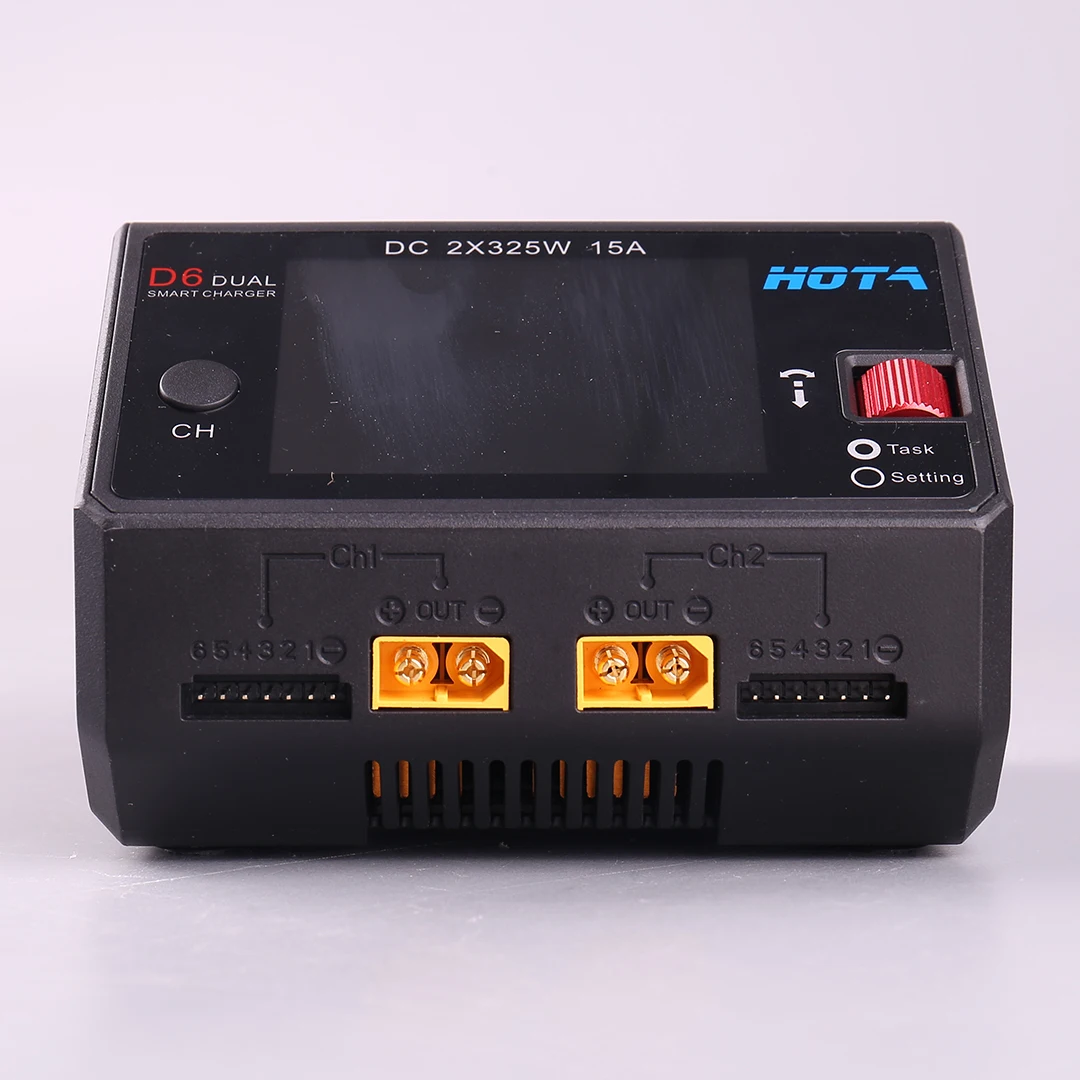 HOTA D6 DC650W 15A Dual Smart Charger Maximum current 1600mA Built-in Micro USB for 1-6S Lipo LiHV/NiZn/Nicd/NiMH Battery