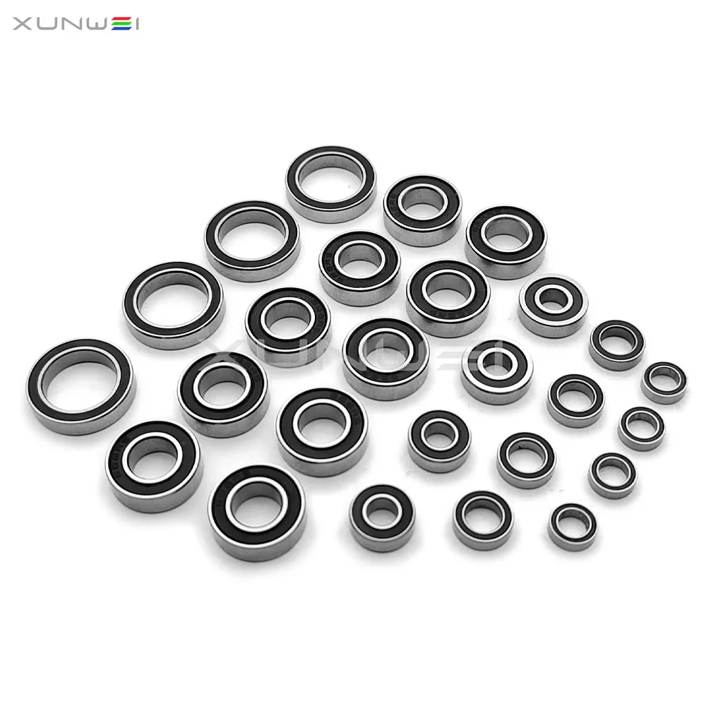 Tekno MT410 Chrome Steel Complete Rubber Sealed Ball Bearings Kit 26Pcs Rc Monster Truck Car Spare Parts