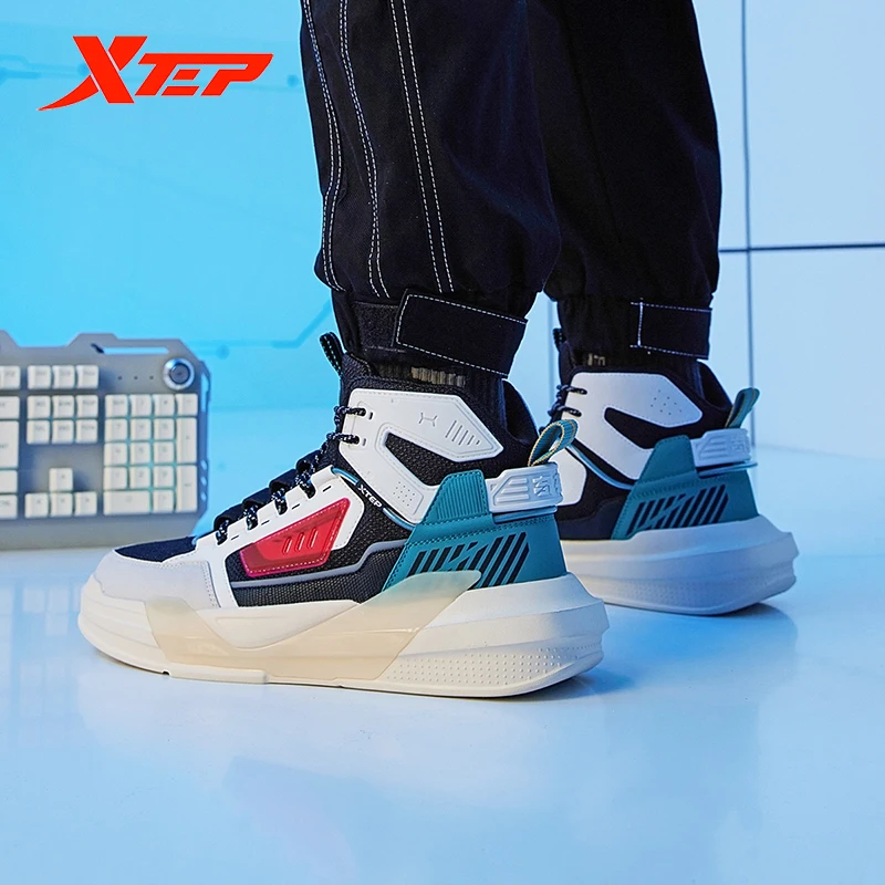 Xtep Raid Male Sneakers Fashion high Top Men\'s Skateboarding Shoes Outdoors Casual Walking Sports Shoes 878319310024