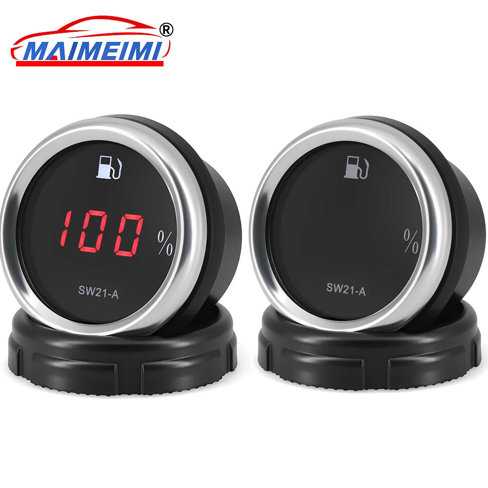 

52mm Digital Car Gauge fuel level gauge Red backlight waterproof Car digital display Meter For 12V 24V