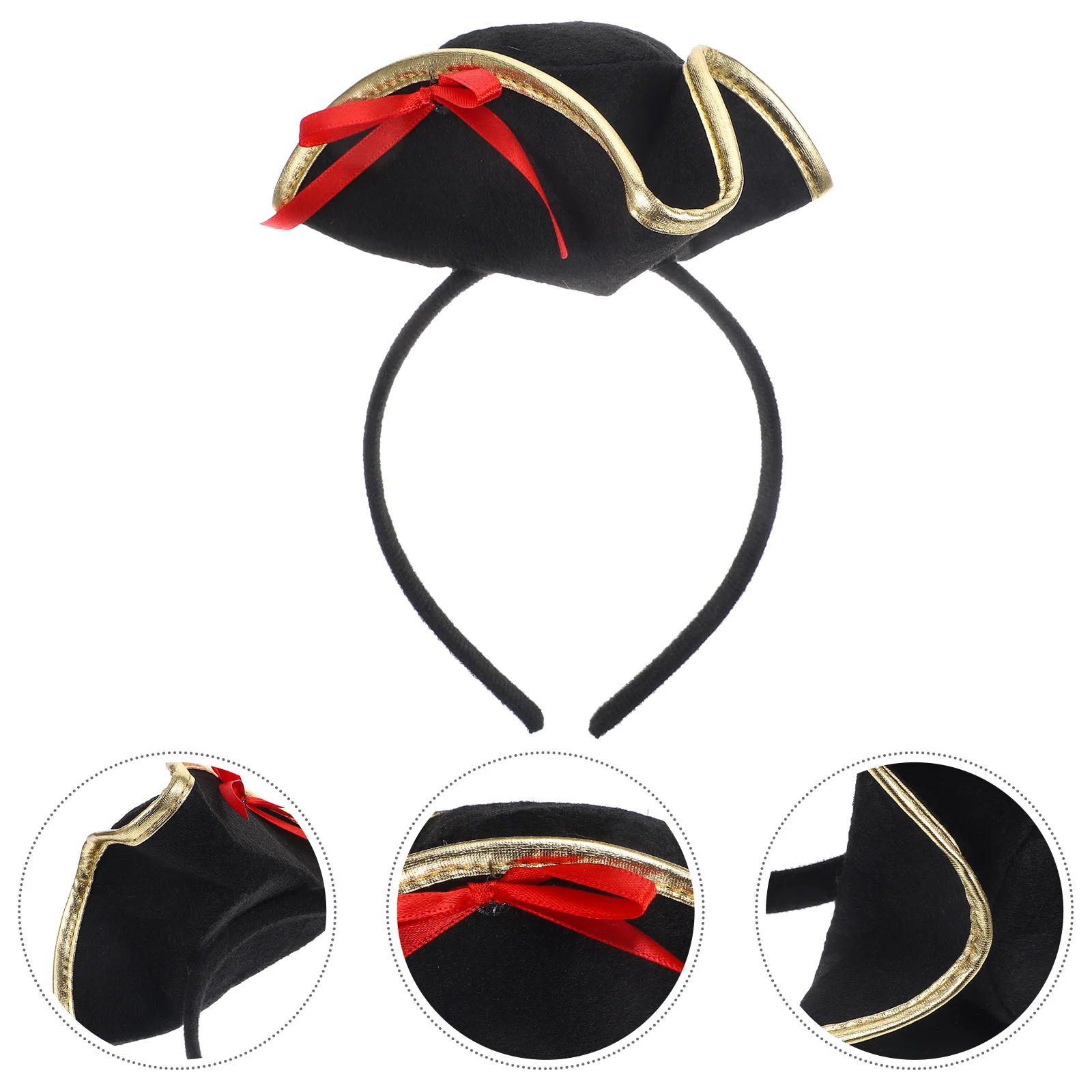 

Pirate Hat Headband Cosplay Hair Hoop For Halloween Party Costume Prop Cloth Plastic Accessory Masquerade Decor