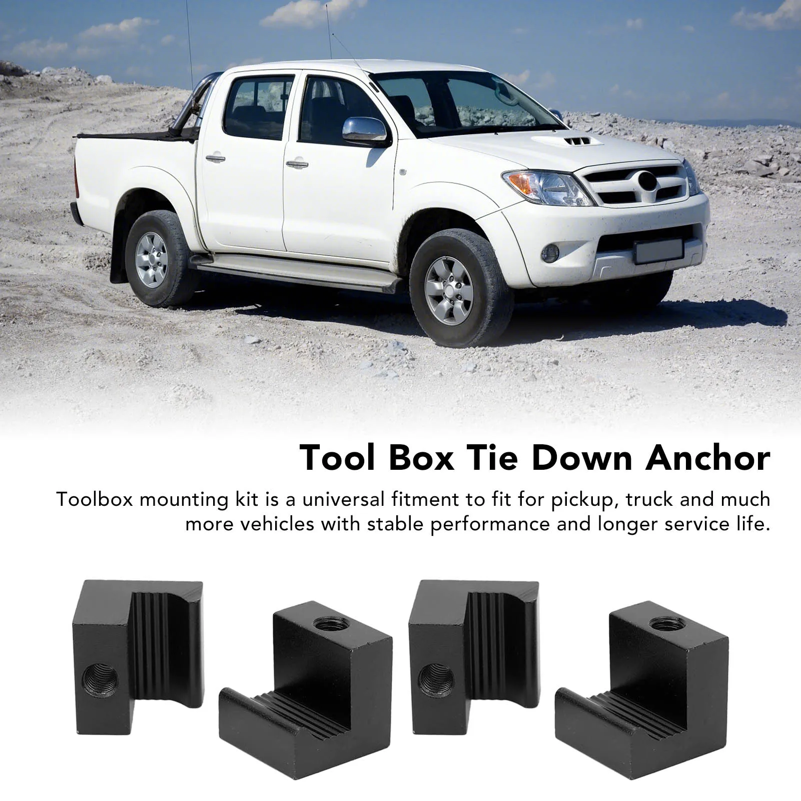 Pickup Truck Tool Box Tie Down J Hooks Mounting Kit Aluminium Stainless Steel Universal Parts Tool Box J Hook Crossover