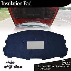 Front Engine Hood Insulation Pad Sound Heat Cotton Soundproof Mat Cover Foam Fireproof for BMW 3 series E46 1998-2007
