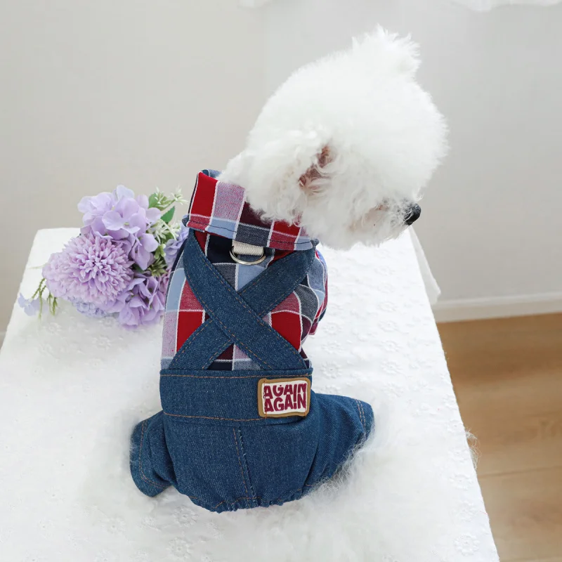 

Pet Dog Cat Dungarees Cowboy Knight Style Overalls, Pet Circle Handsome Casual Clothes for Small Animals Outfit