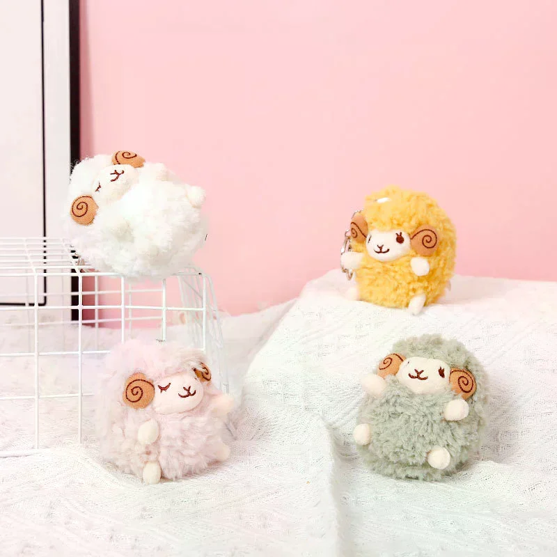1Pc Backpack Decor Sheep Plush Pendant Cute Mini Sheep Plush Pendant Soft Lamb Doll Ornament Keychain for Car Decoration