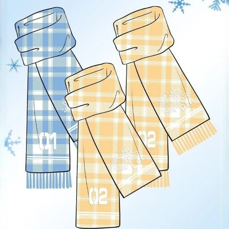 

Аниме Хацунэ Мику, имитация кашемирового шарфа со снежной тематикой на осень и зиму - теплый универсальный студенческий рождественский подарок