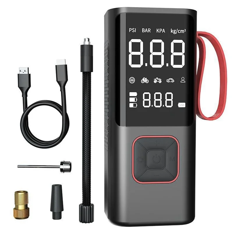 

Portable Electric Air Pump Tire Air Pump For Car Bike Moto Multipurpose Wireless 150 PSI Air Pump With Lighting