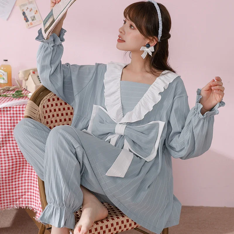 

Пижамные комплекты в придворном стиле для женщин, домашние молодые милые девушки Ins Princess, простой комфорт, элегантные студентки, универсальные уютные новые