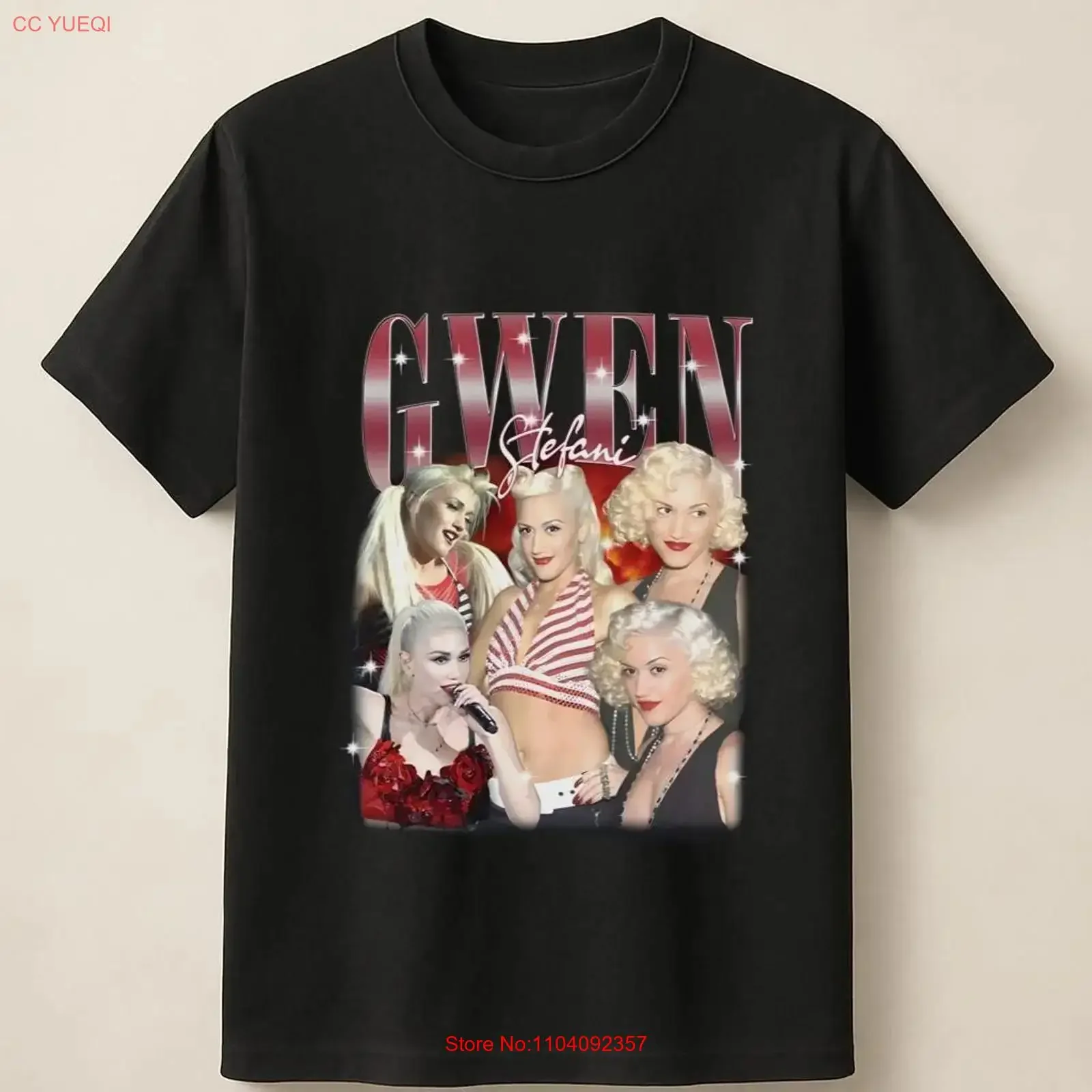 Gwen Stefani Performance Collage With Iconic Red Outfits T Shirt vintage Washed Breathable Soft graphic designer clothes