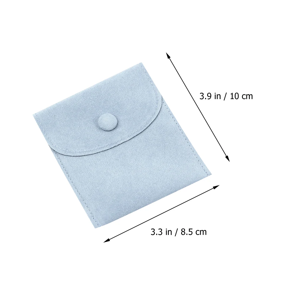 

2 Pcs Jewelry Bag Flannel Material Snap Storage Pouch Fine Smooth Touch Wear Resistant Chic Gift Packaging Purse