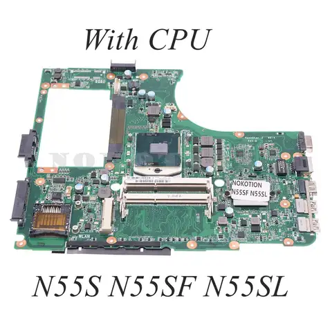 N55SF MAIN BOARD REV 2.0 For ASUS N55S N55SF N55SL Laptop Motherboard HM65 DDR3 With CPU