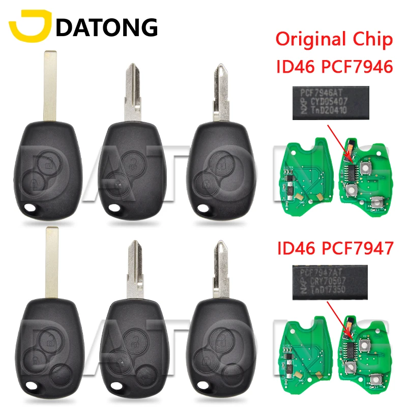 

Datong World Original NXP 7946AT Chip 433MHz Car Remote Key For Renault Duster Modus Clio 3 Twingo Dacia Logan Sandero Kangoo