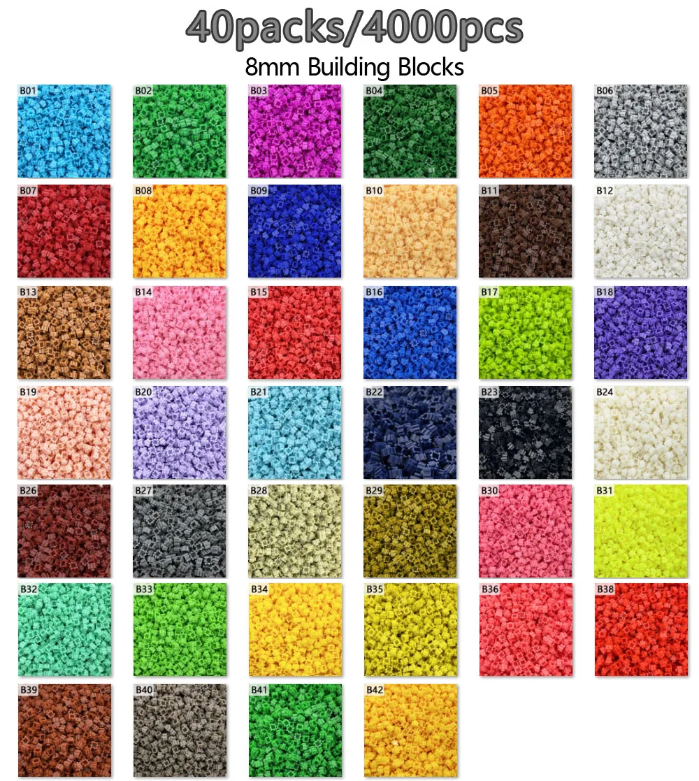 

40colors 8*8mm Pixel Art Puzzle Micro Diamond Building Blocks DIY 3D Small Brick For Children's Toy Educational Kids