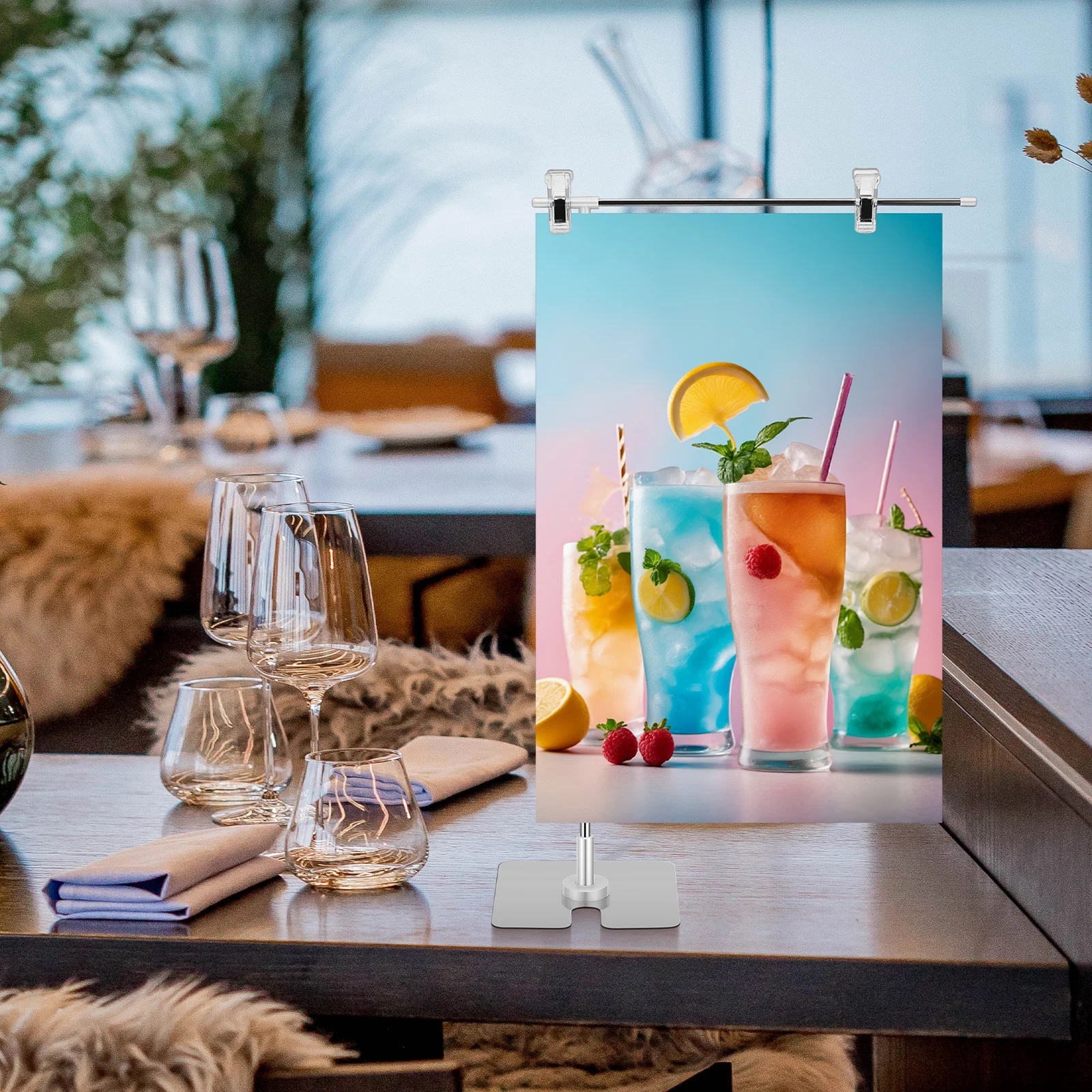 Art Display Stand Set 2 pcs for Vertical Horizontal Sign Holder Trade Show Exhibition Advertising Display Pedestal Rack