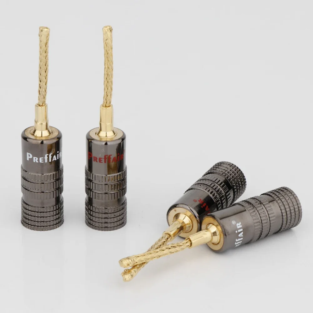 High Quality Preffair BA1485 Brass Gold Plated Pin Type Speaker Banana Plug for DIY Speaker Wire
