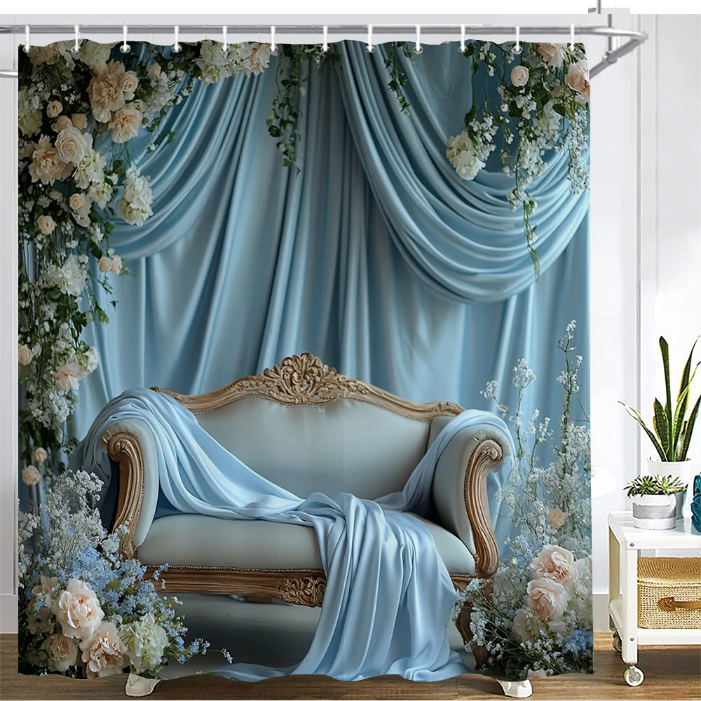 

Imitate Purple romantic flower art background Shower Curtain Bath Curtain Printing Bathroom Curtains for Home decoration curtain