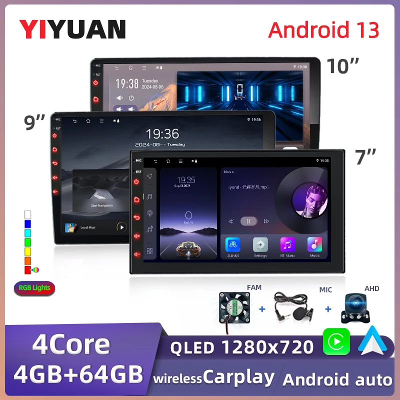 2 Din Car Radio Carplay Android Auto 7 9 10 Inch 4G 64G Universal Multimedia Player DSP AM RDS AHD GPS WIFI Auto radio