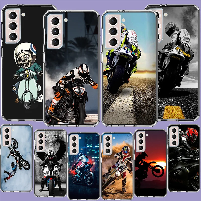 Moto Cross Motorcycle Sports Phone Case For Samsung A04 A04S A15 A25 A35 A55 A05S Note 20 Ultra 10 Lite 9 8 M51 M32 M30S M21 M