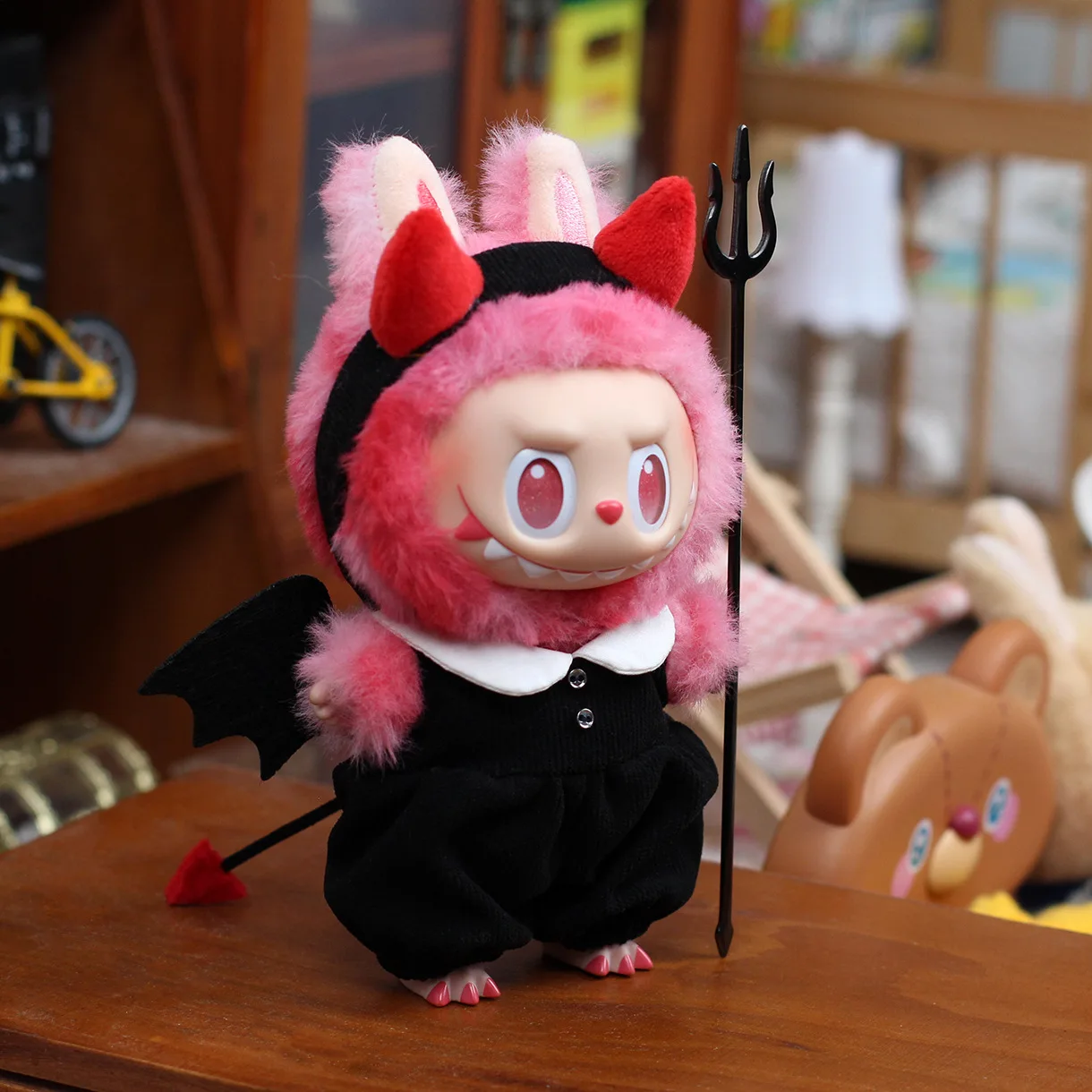 

Only Clothes for Labubu Dolls V1 V3 Labubu Doll Clothes, Little Devil Labubu Heartfelt Macaron Outfits Accessories Without Dolls