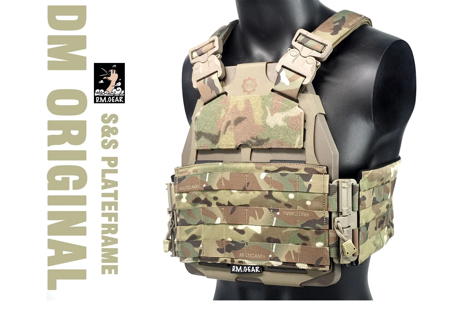 DMGear Tactical Black Vest S&S PlateFrame Frame Quick Release Conversion Kit Tactical Vest Equipment