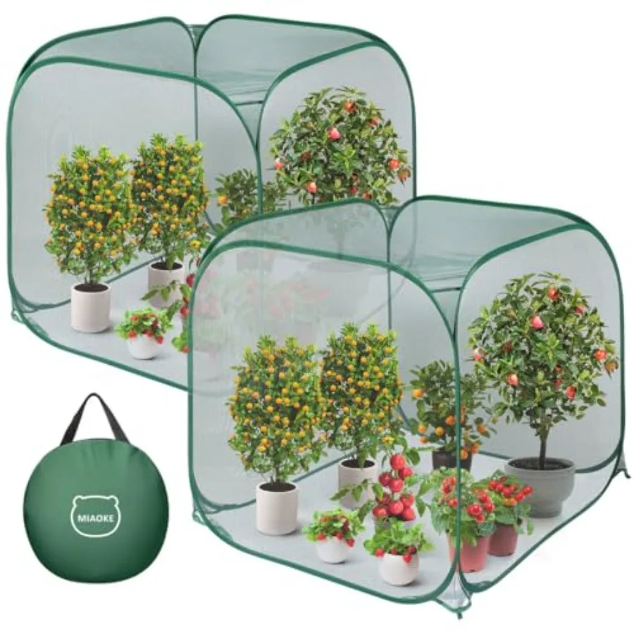 

Комплект из 2 штук: Сетчатое покрытие для растений Pop Up, 35.4x35.4x38.2 дюйма, защита от насекомых, садовая сетка для приподнятых грядок