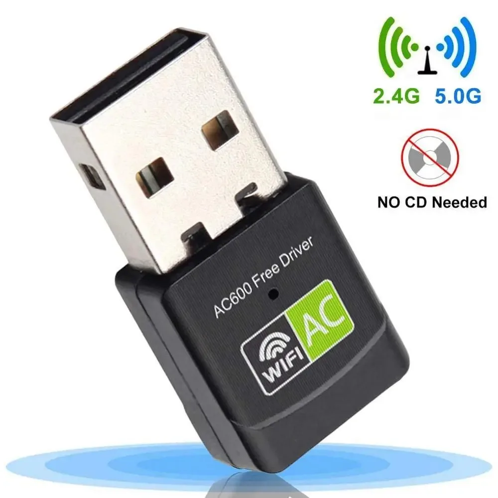 Mini Dual Band USB WiFi Adapter 600Mbps AC600 2.4GHz/5GHz 802.11ac Wireless Network Card Dongle for Windows & Mac Desktop Laptop
