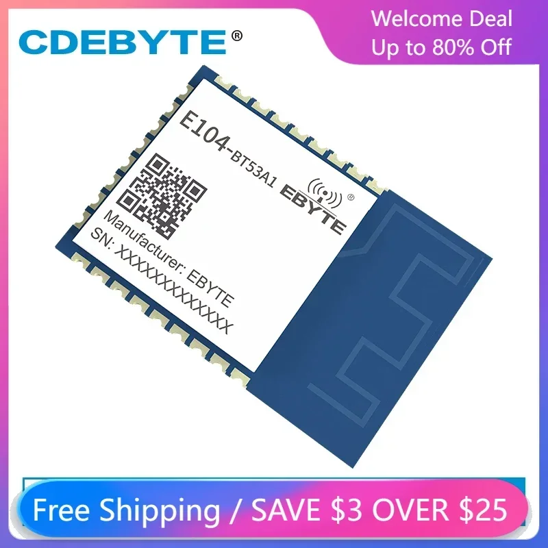 10PCS EFR32 Blue-tooth Module BT5.2  6dBm 2.4GHz Cortex-M33 GPIO E104-BT53A1 Direction Finding Wireless Transceiver and Receiver