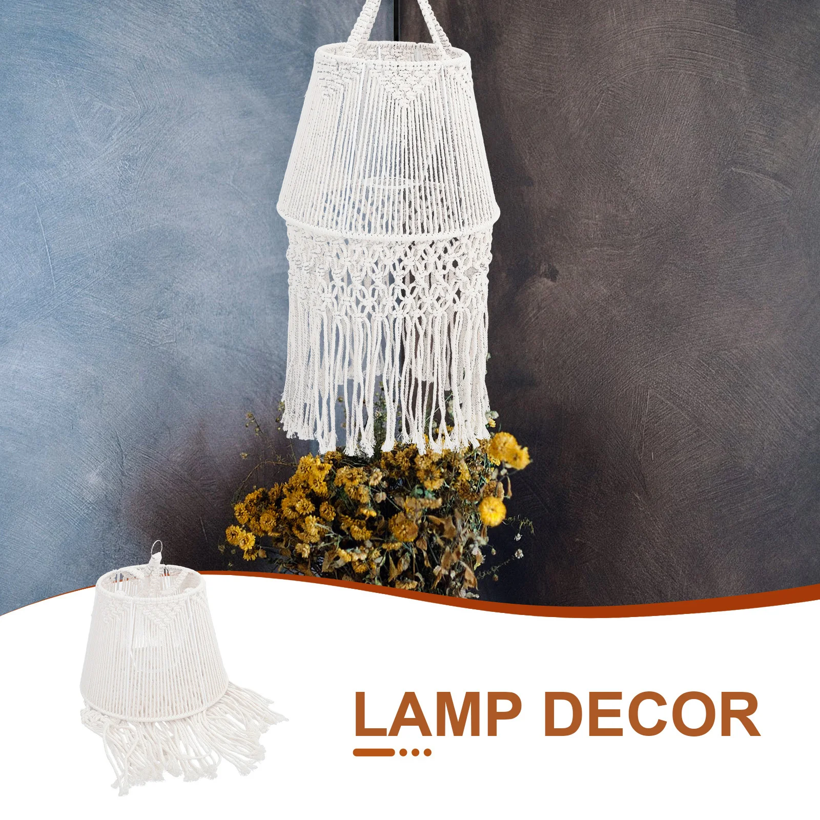 

Bedroom Pendant Light Shade Hand Woven Bohemian Macrame Soft Light Ceiling Lamp Decor Woven Lamp Shade Home Accessories