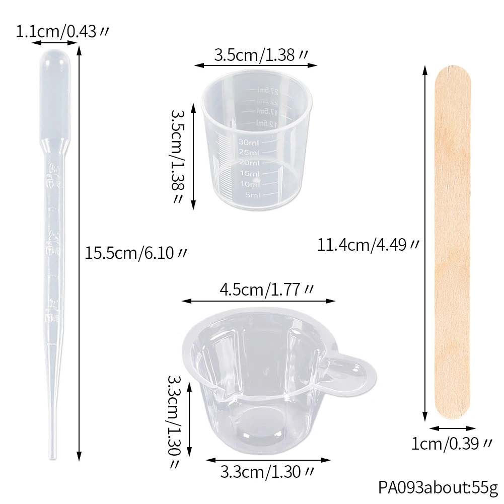 Resin Mixing Casting Tools Kit 10 Mixing Cups 10 Measuring Cups 10 Wooden Sticks 10 Droppers DIY Craft Jewelry Making