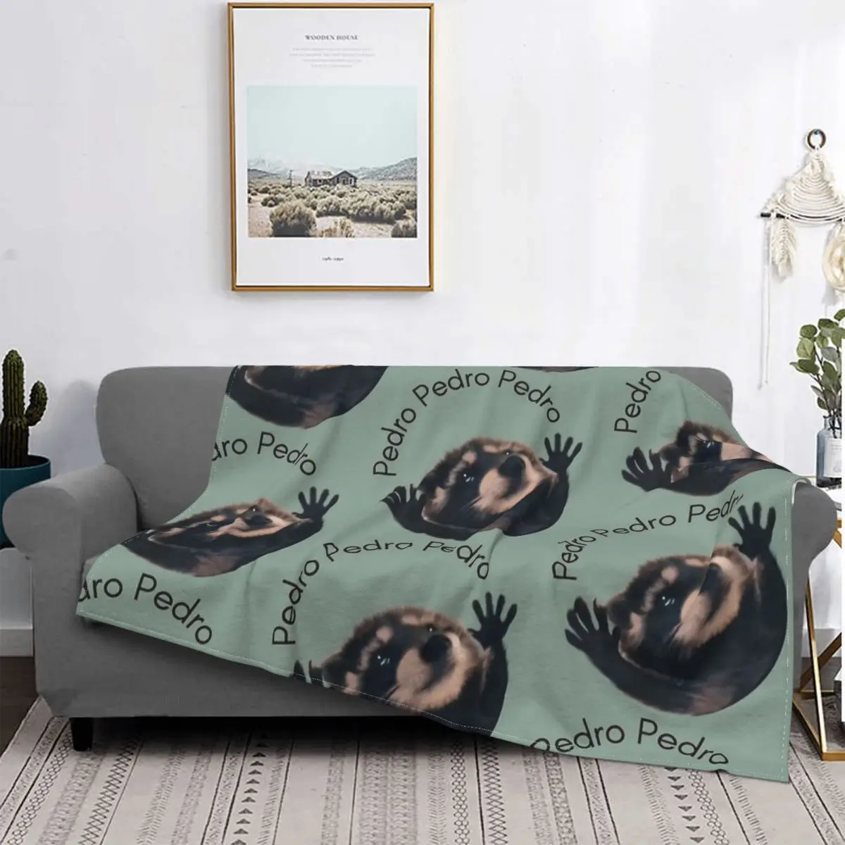 Pedro Raccoon Dance Meme Blankets Fleece Winter Multi-function Super Soft Throw Blanket for Bedding Bedroom Rug Piece