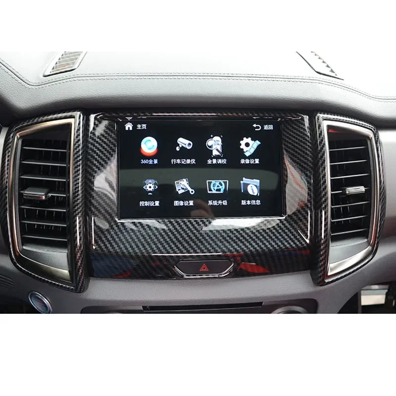 For Ford Ranger Everest Endeavor 2015 2016 2017 2018 2019 Carbon Fiber Center frame Indoor Navigation Color Cover accessories