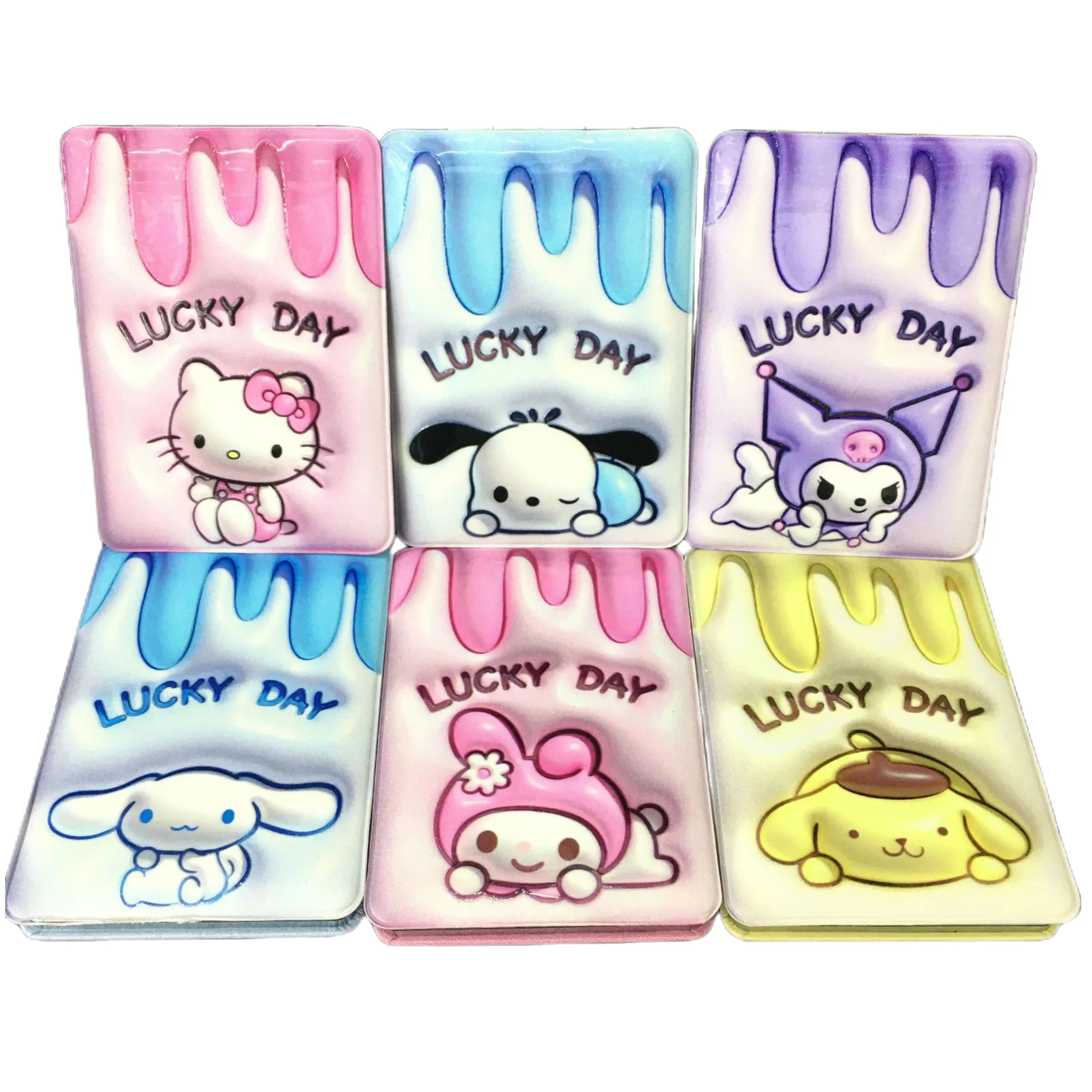

Sanrio Kuromi Melody Purin nakacco Cinnamoroll портативный для девочек милый полиуретановый двухсторонний зеркальный складной зеркальный подарок