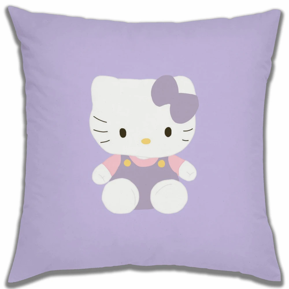 Housse de coussin Hello Kitty 45x45, taies d'oreiller décoratives, coussins de lit pour canapé décoratif, taie d'oreiller 45x45