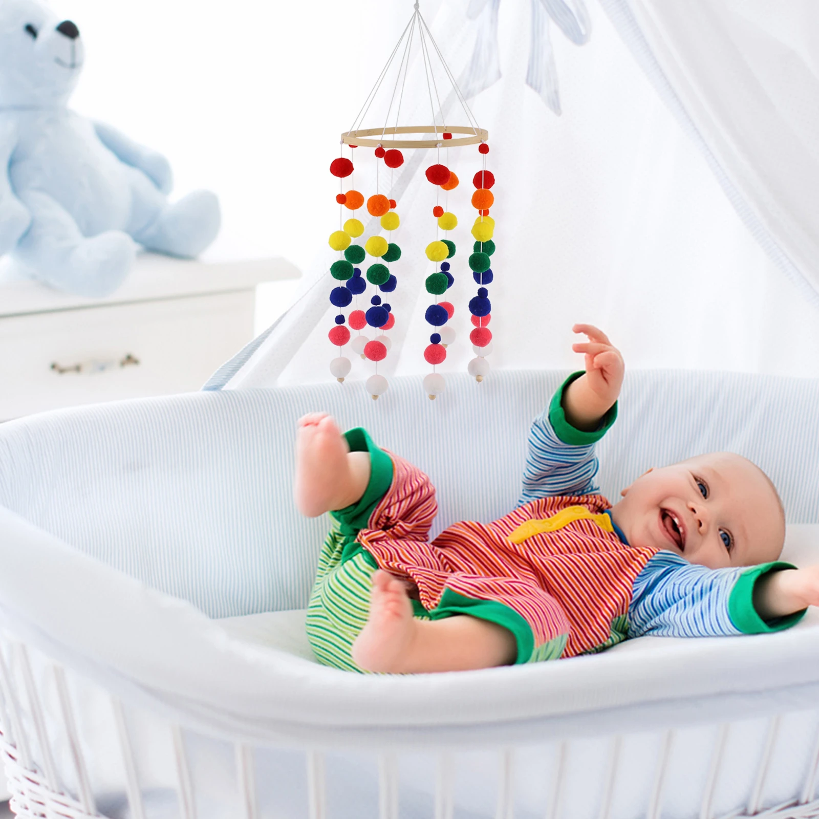 Haarbal Windgong Decoratie Kinderkamer Babybedje Hanger Hangend Ornament Wiegjes Muur Rammelaar De Bel Kinderkamer Foto Prop
