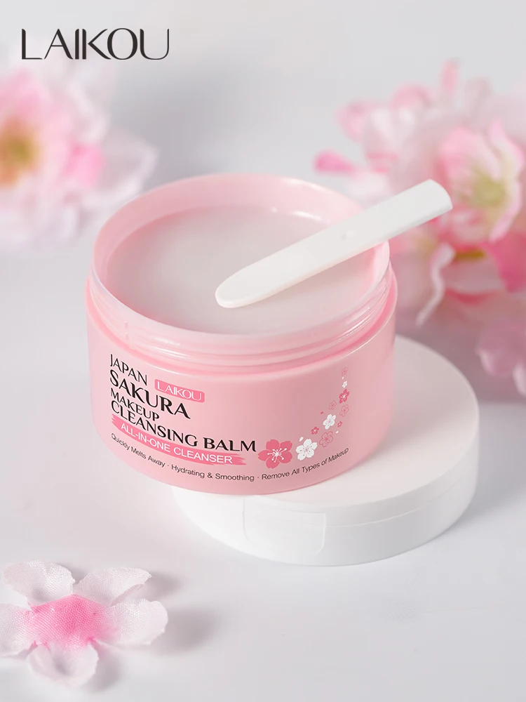 LAIKOU Japan Sakura Makeup Cleansing Balm 100g All-In-One Cleanser Quick Melting Hydrating Smoothing Makeup Remover