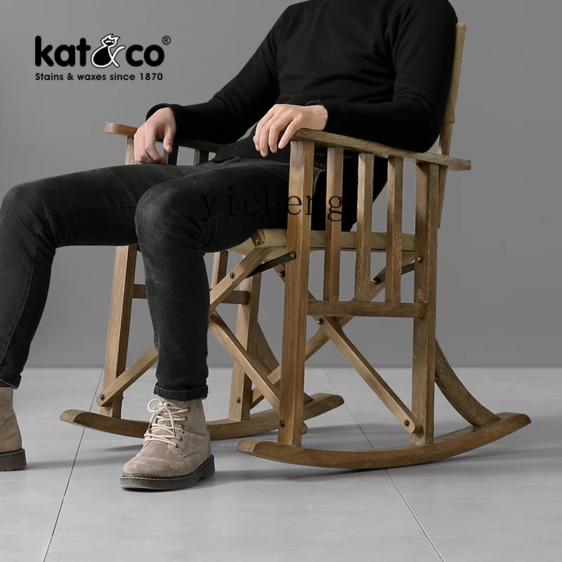 YFY  retro personality rocking chair, American country old home balcony fishing leisure director folding chair