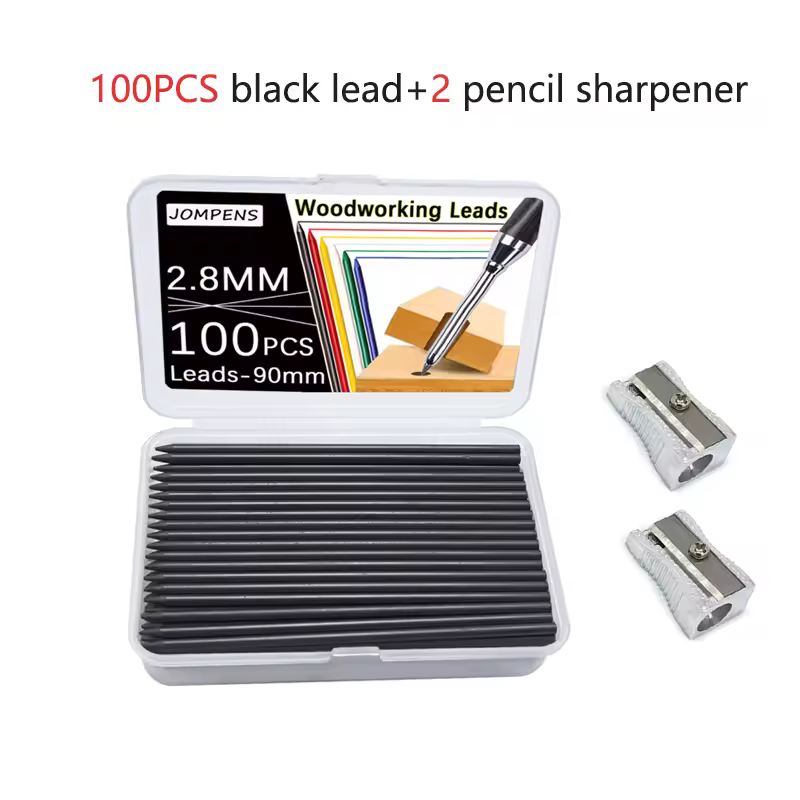 50Pcs/100Pcs Large Capacity 2B Woodworking Lead Core Black Yellow Red 2.8mm Automatic Pencil Lead Deep Hole Marked Lead Core - Image 11