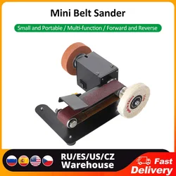 Electric Bench Grinding Sanding Polishing Machine 250W Mini Belt Sander 7 Speed Adjustable Control Grinder Sharpener Polisher