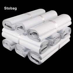 Stobag-白いエクスプレス封筒,宅配便,大型のプラスチック包装,輸送,粘着性のある出荷,ロゴ