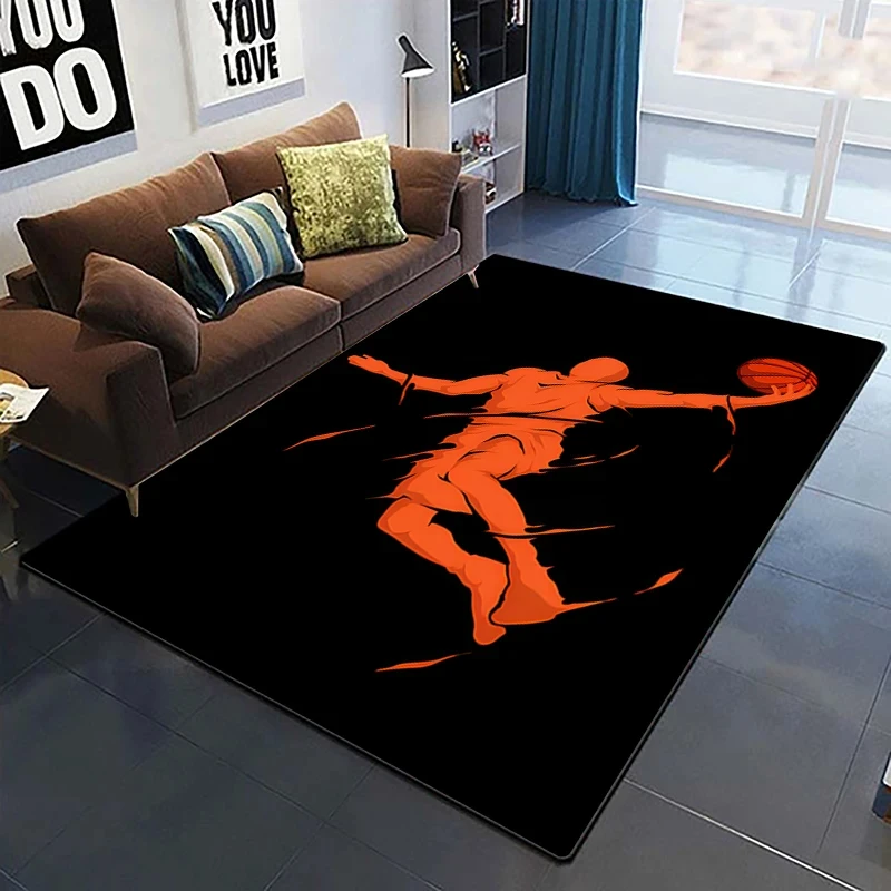 

3D Playing Basketball Large Area Rug Carpet for Living Room Bedroom Sofa Home Decoration Non-slip Floor Mats Sports Rugs Doormat