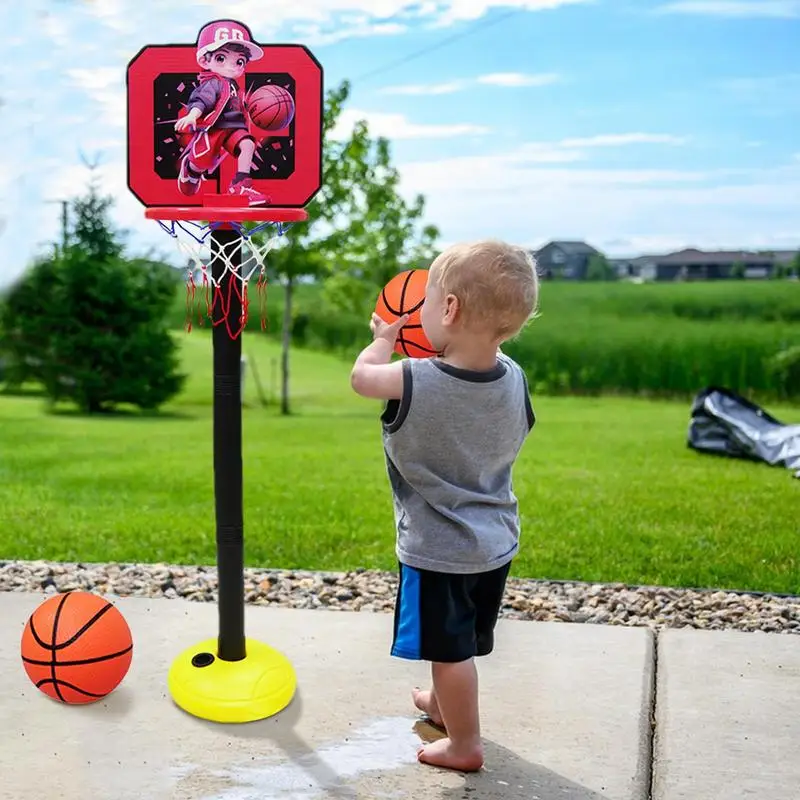 Floor Basketball Hoop Indoor Parent-child Basketball Playing Hoop Adjustable Height 19.6-44inch Parent-child Children Basketball