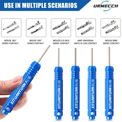 5pcs Pin Extractor Terminal Removal Tools Kit for JST/AMP /Molex Socket Connectors Male and Female Connector Tube Type