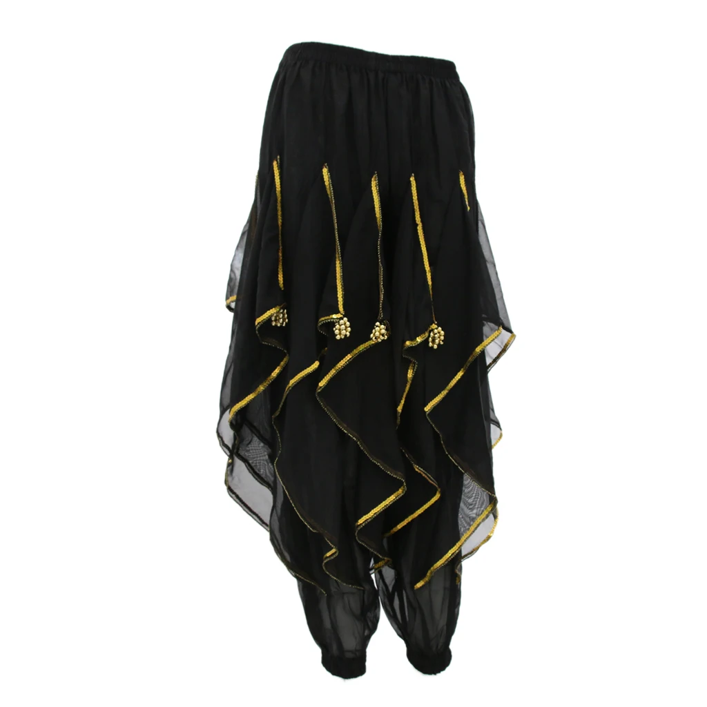 Chiffon Belly Dance Harem Pants Exotic Tribal Bloomers Stage Costume for Indian Dancer Practice
