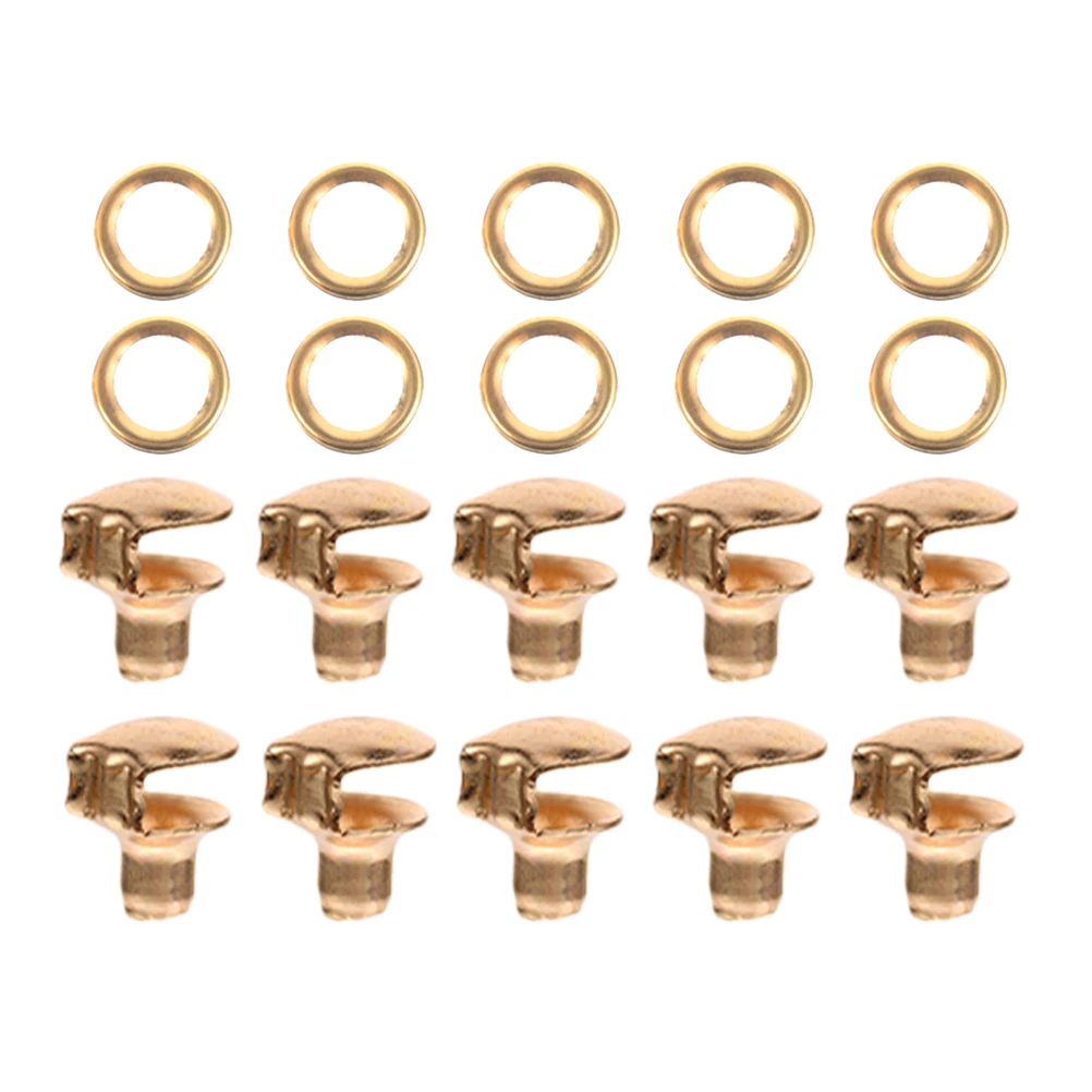 

10pcs Silver 10mm Tiger Bone Buckles for DIY Boot Accessories Repair Metal Shoelace Hooks Shoe Lace Connectors