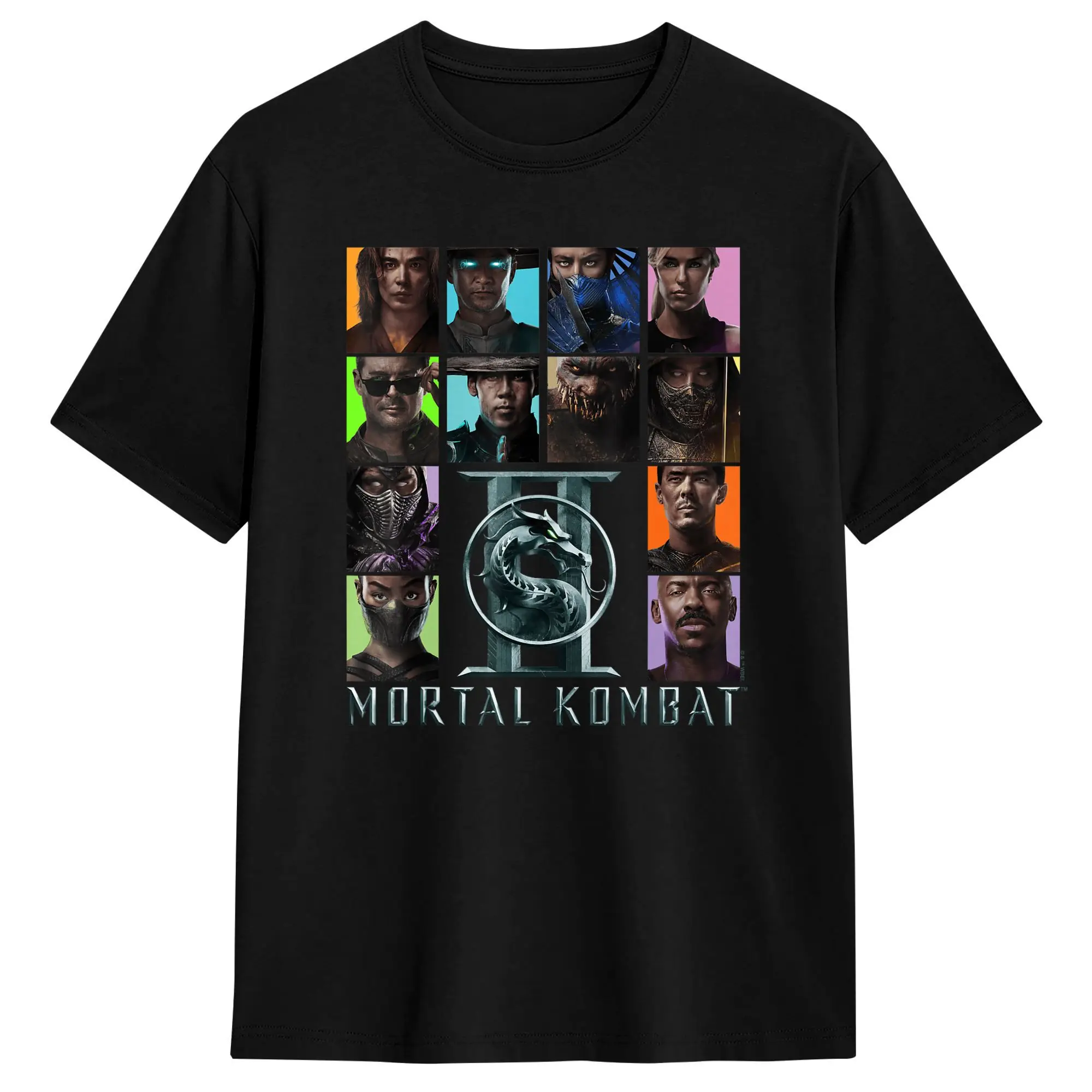 Mortal Kombat 2 Character Squares T-Shirt Men  Aesthetic T Shirts Summer Breathable Harajuku Tee Shirt Wholesale Big Size Tops