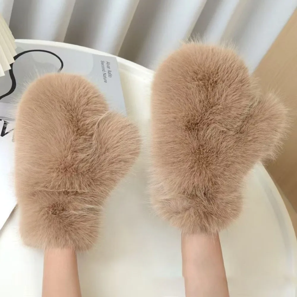 قفازات شتوية دافئة ناعمة جديدة قفازات تزلج من الصوف الدافئ قفازات قيادة كاملة الأصابع للخريف والشتاء #4